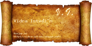 Vidra István névjegykártya